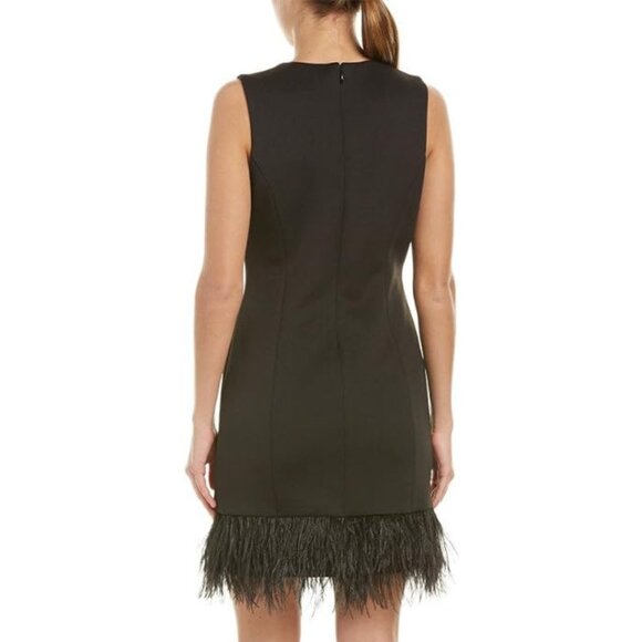 Donna Ricco Feather-Hem Sleeveless Sheath - Picture 2 of 15